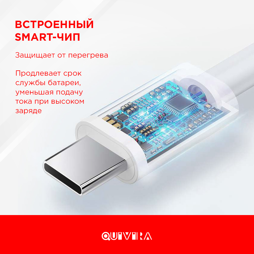 Кабель для мобильных устройств QUIVIRA Зарядка для Apple USB Type-C - Lightning 1М 20W Оригинальный чип - фото 5