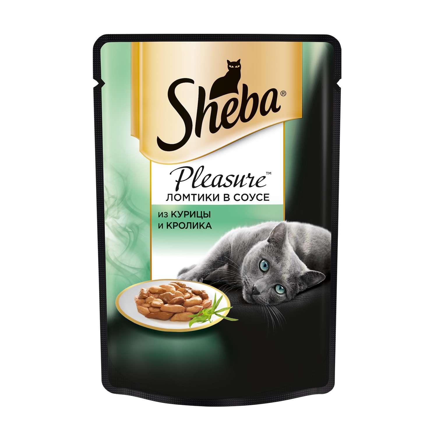 Корм влажный для кошек Sheba Pleasure 85г ломтики из курицы и кролика в соусе пауч - фото 1