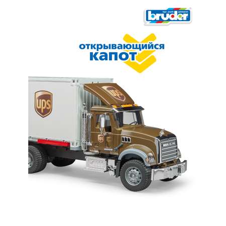 Игрушка Bruder Mack фургон UPS с погрузчиком и паллетами