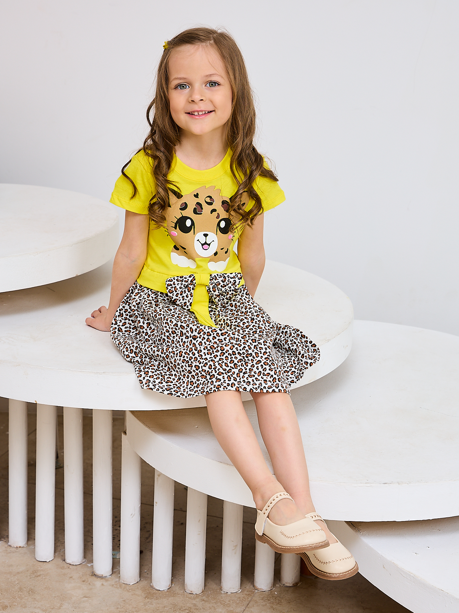 Платье Mil Art kids 1902201546DRESS-LEOPARD-YELLOW - фото 4