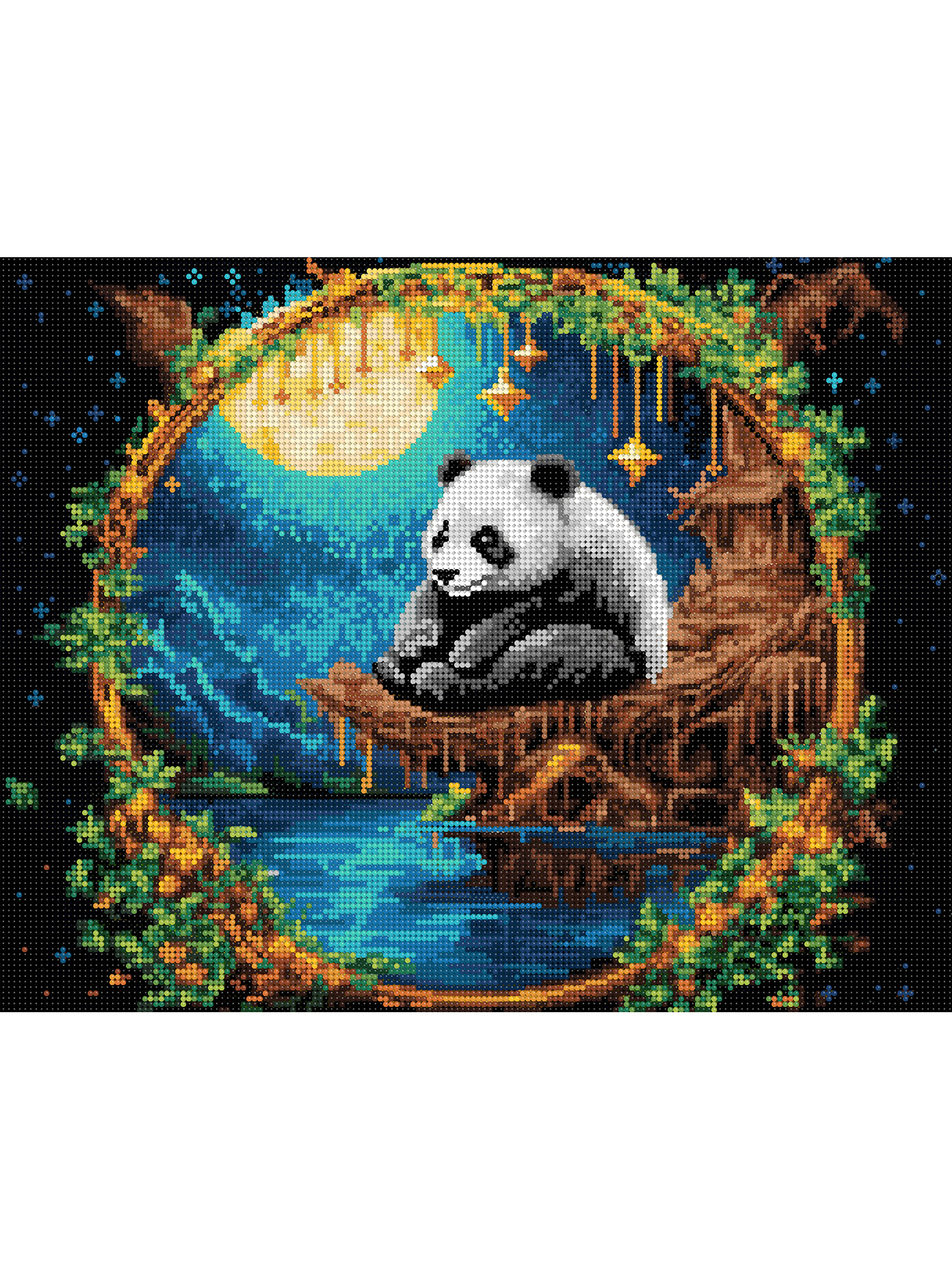 Алмазная мозаика Art on Canvas холст на деревянном подрамнике 40х50 см Сказочная панда - фото 2