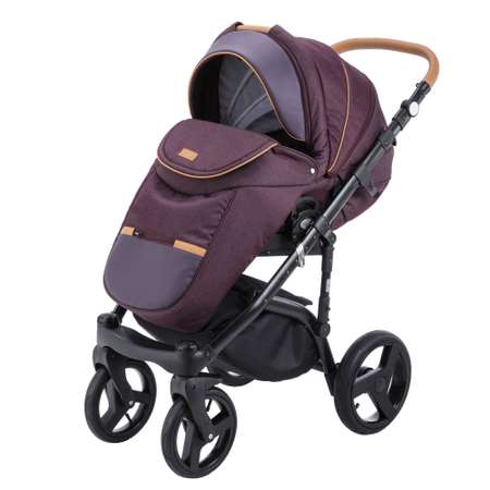 Коляска 2в1 BeBe-mobile Ravenna Standart V6 Темная Вишня+Сливовая кожа+Карамельная кожаная отделка