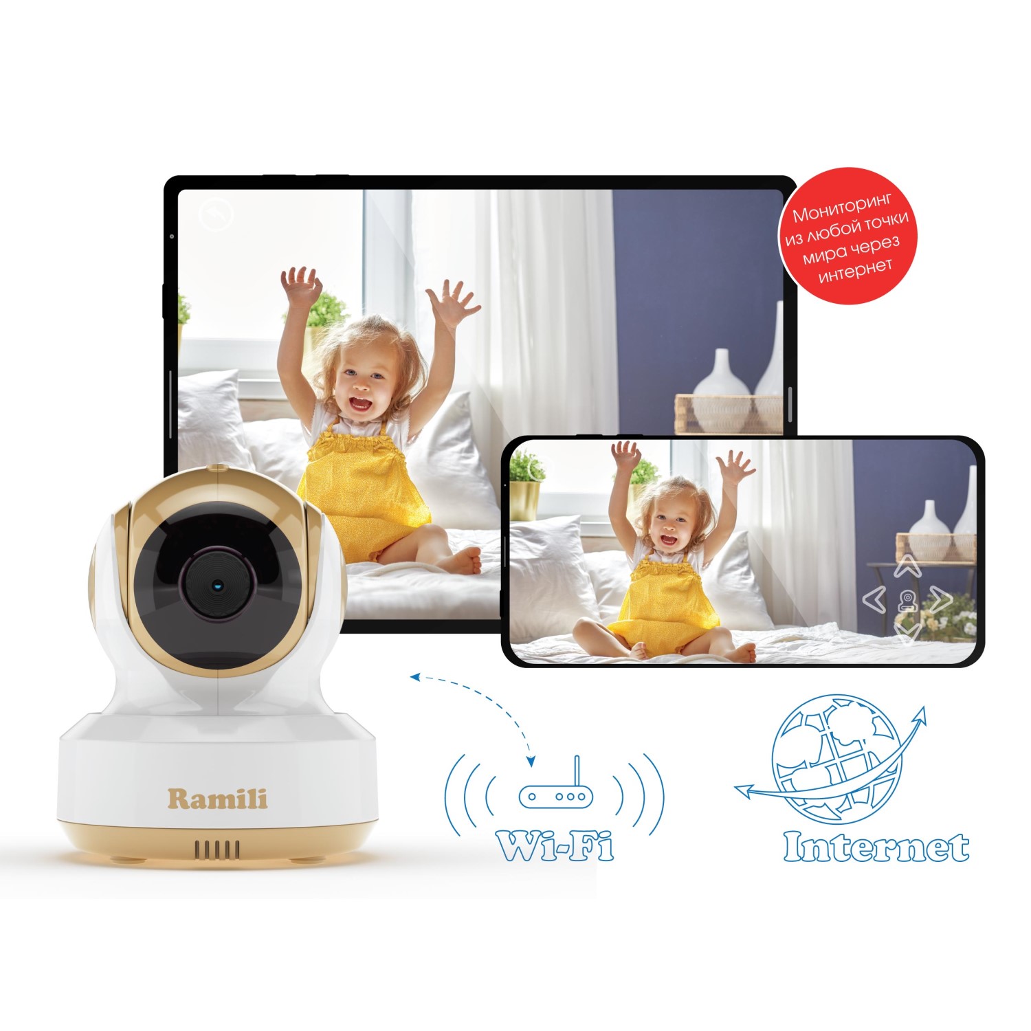 Видеоняня Ramili Baby RV1500 / прямая связь и через WiFI с любой точки мира - фото 7