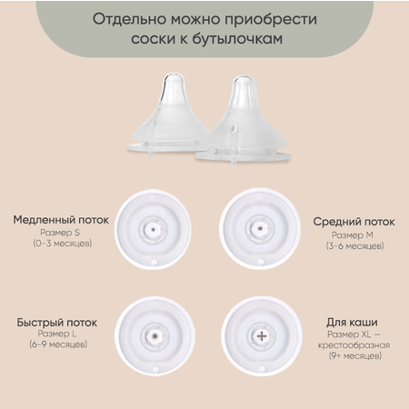 Соска на бутылочку paomma mum effect Anti-Colic L для смеси 6-9 мес 2 шт прозрачный