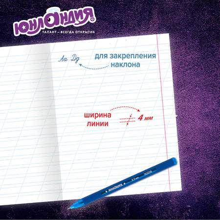 Тетрадь Юнландия косая линейка 12 лист. 10 шт.