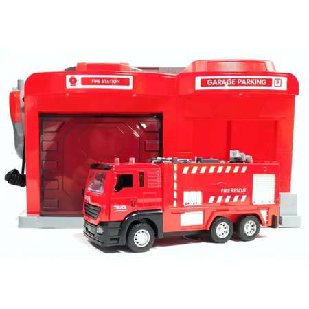 Пожарная станция AUTOGRAND с грузовиками рацией светом и звуком
