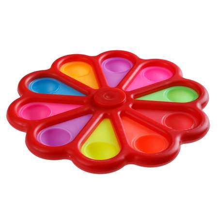 Игрушка-антистресс BABY STYLE сенсорная залипательные пузырьки Цветок спиннер мультиколор красный