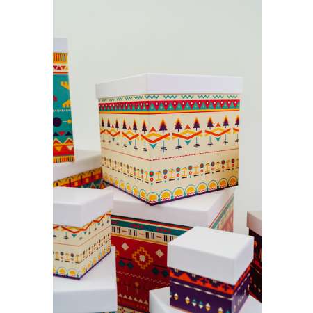 Набор подарочных коробок Cartonnage 10 в 1 Узоры Разноцветный