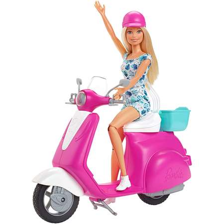 Кукла модельная Mattel Barbie Блондинка на скутере