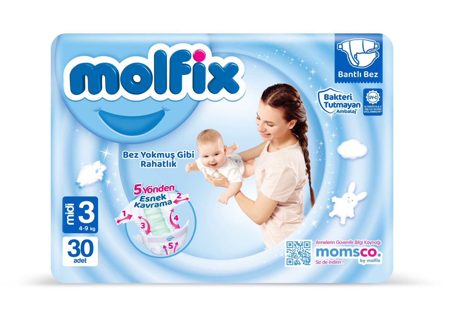 Подгузники Molfix MIDI 4-9 кг 30 шт на липучках - фото 1