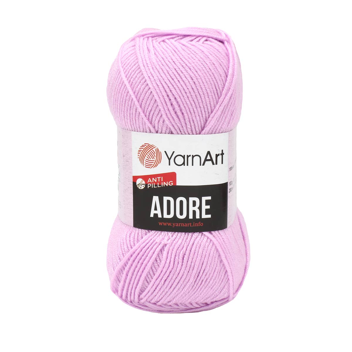 Пряжа для вязания YarnArt Adore 100 гр 280 м акрил с эффектом анти-пиллинга 5 мотков 362 св-сиреневый - фото 5