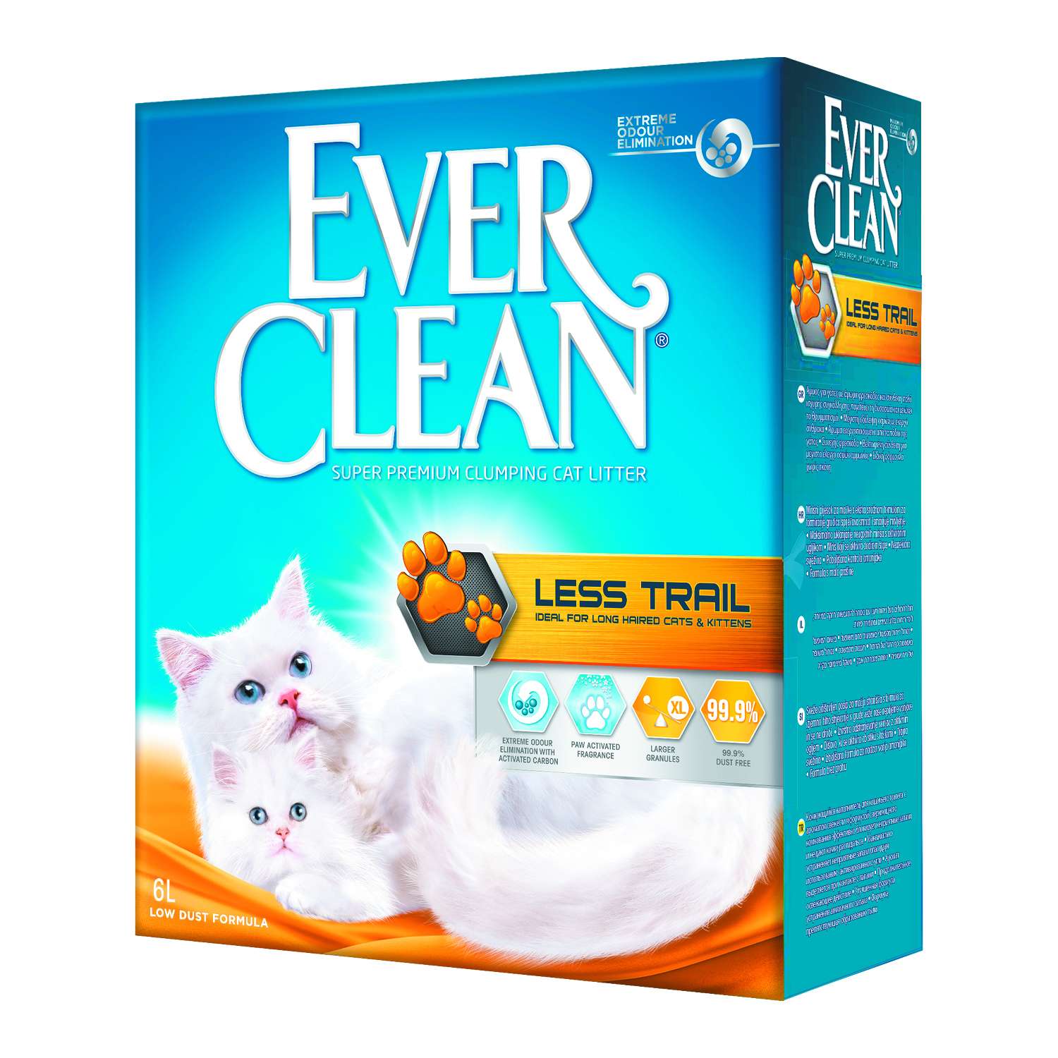 Наполнитель для кошек EVER CLEAN Less Trail для длинношерстных комкующийся 6л - фото 1