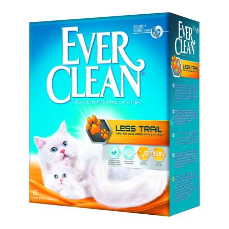 Наполнитель для кошек EVER CLEAN Less Trail для длинношерстных комкующийся 6л