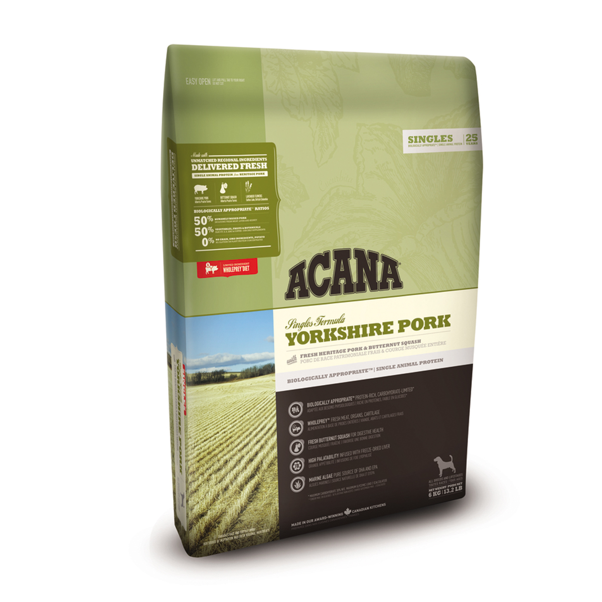 Корм для собак ACANA 6кг Singles Pork беззерновой свинина-мускатная тыква - фото 1