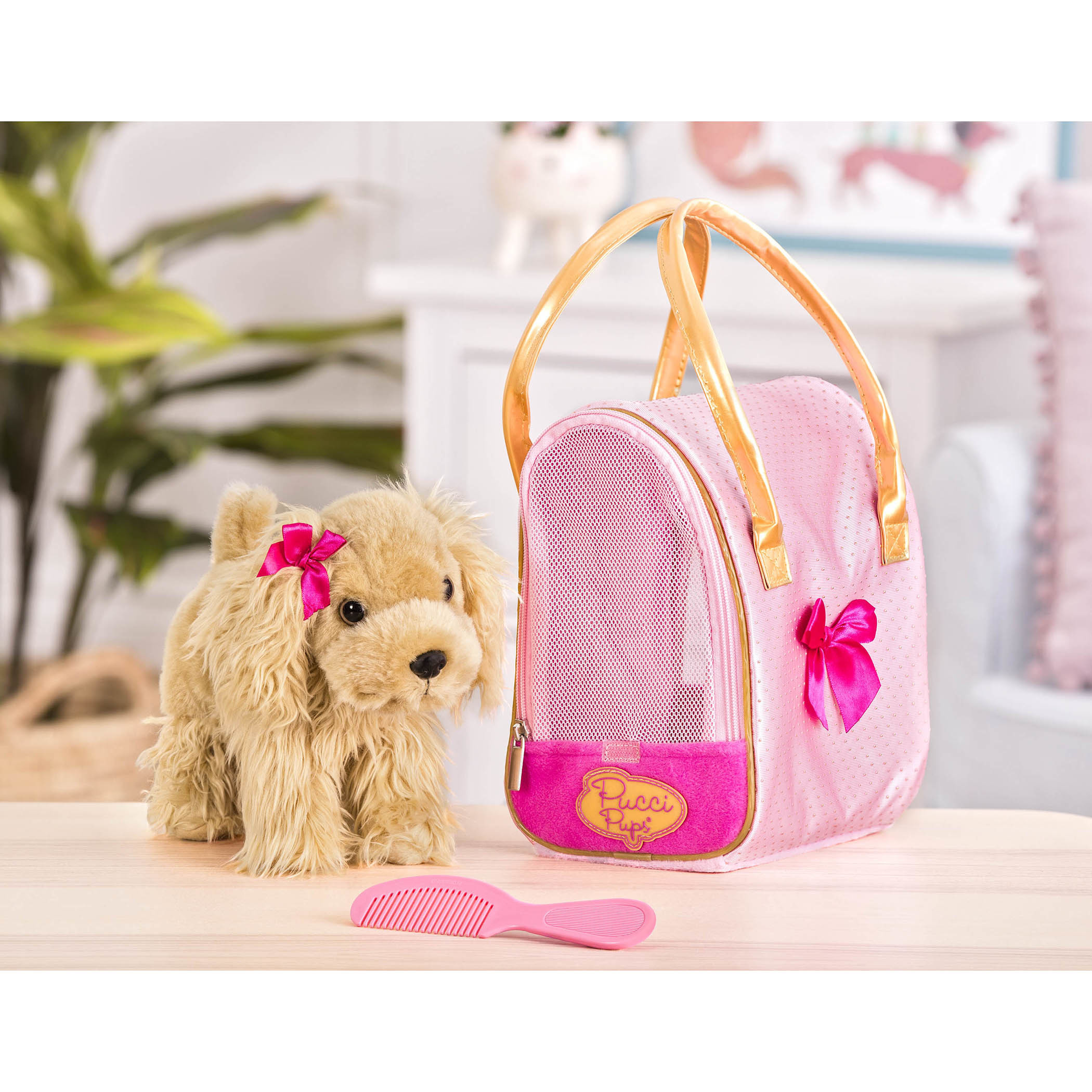 Игрушка мягкая Pucci Pups Собачка с сумочкой Бежевый ST8342Z - фото 4