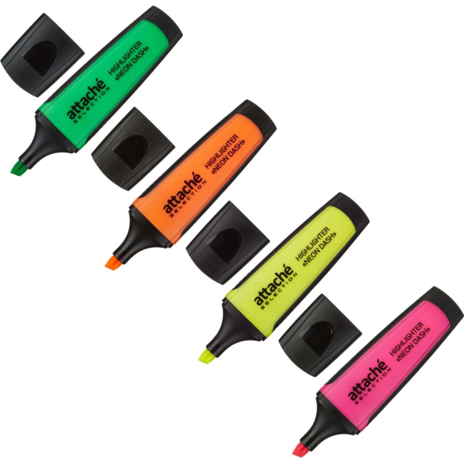 Текстовыделитель Attache Selection Neon Dash 1-5мм2 упаковки по 4 шт - фото 1