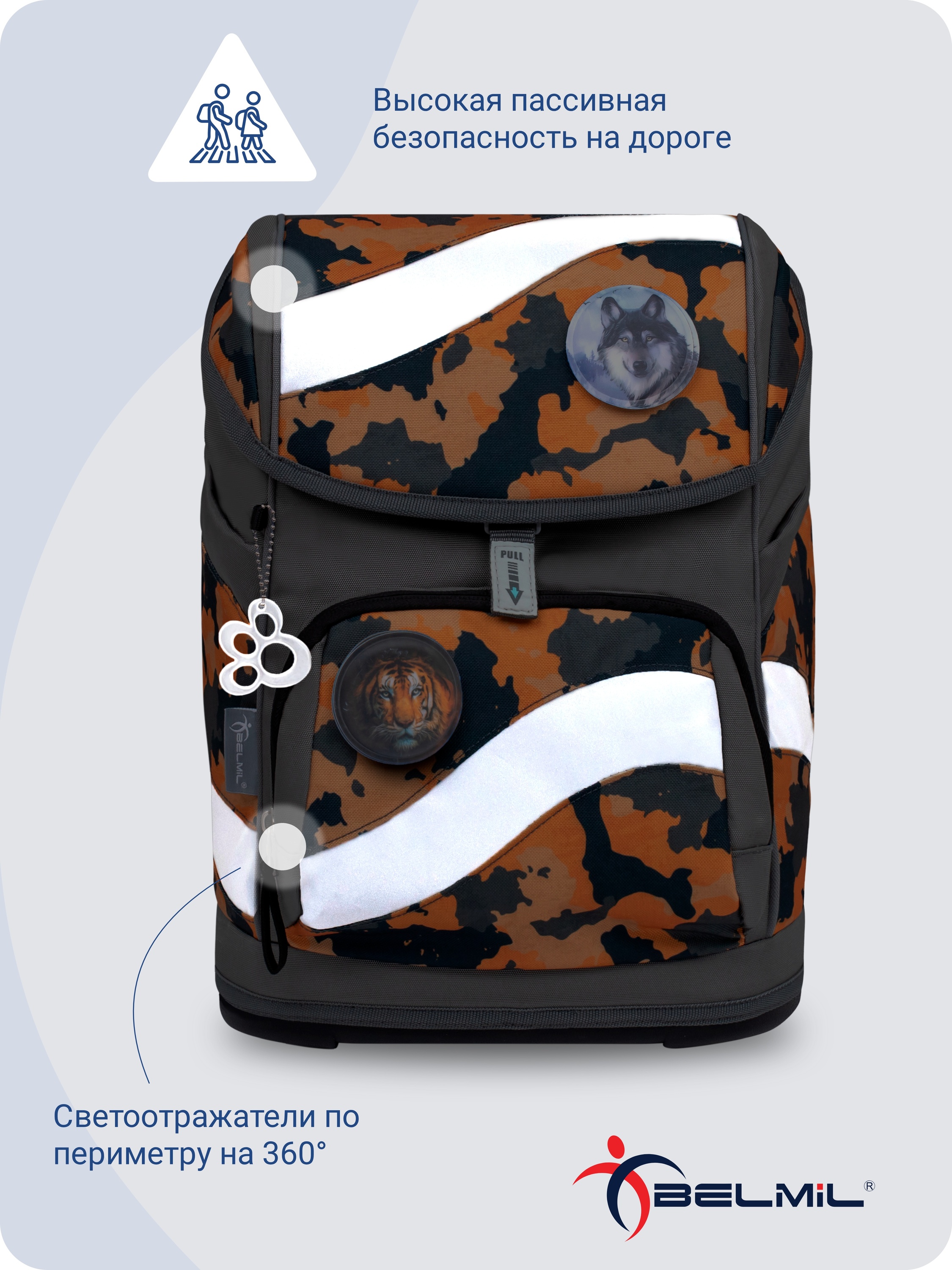 Школьный ранец BELMIL Smarty CAMOUFLAGE серия 405-51-17 - фото 9