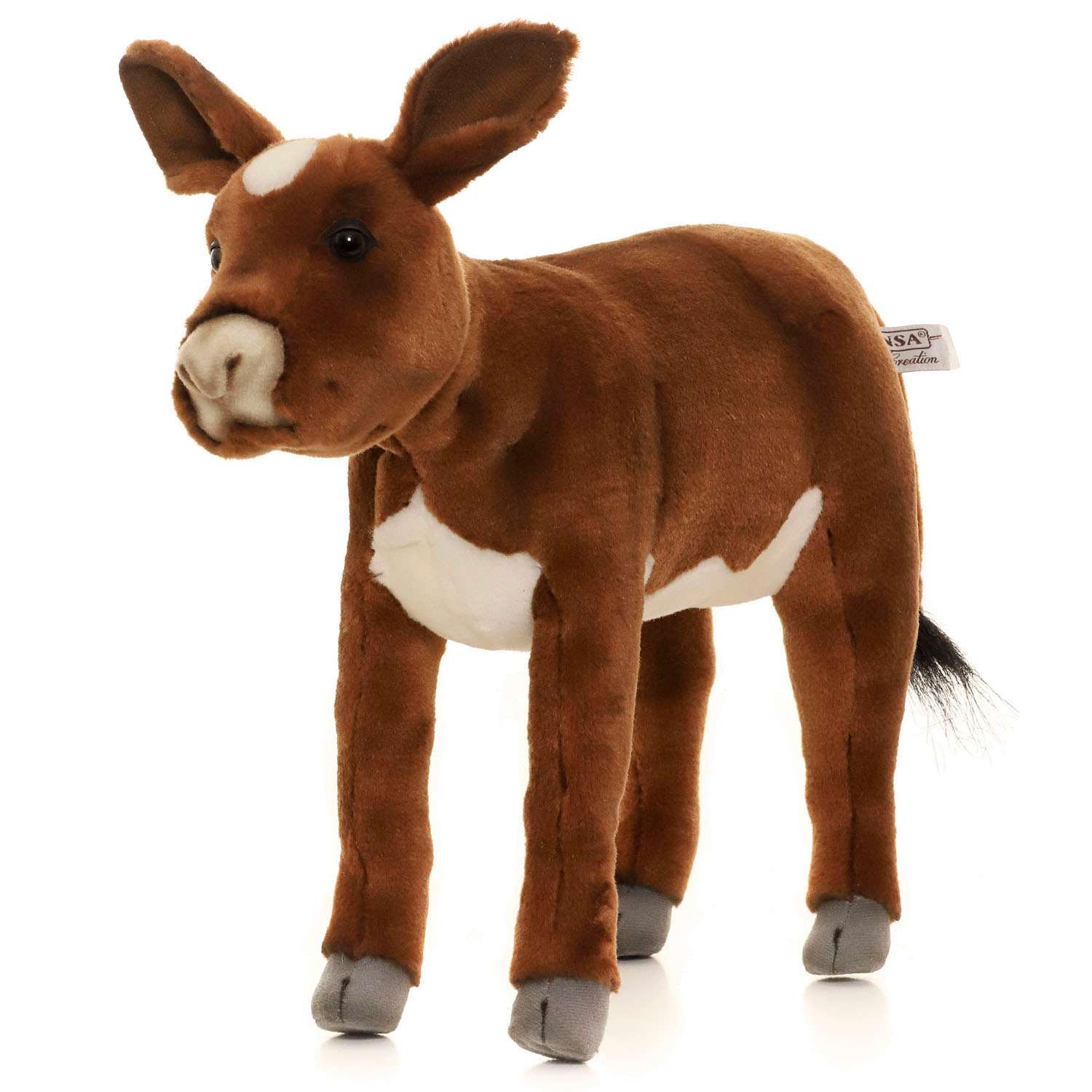 Реалистичная мягкая игрушка HANSA Бык телёнок коричневый 34 см - фото 5