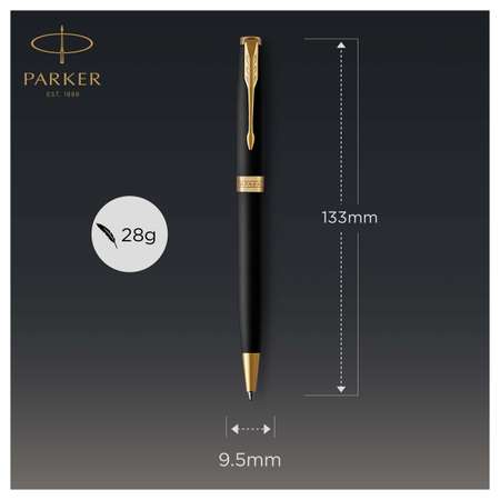 Ручка шариковая PARKER Sonnet Matte Black GT черная поворот подарочная упаковка