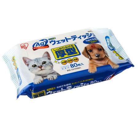 Влажные салфетки IRIS OHYAMA  для ухода за домашними животными. 80шт в упаковке