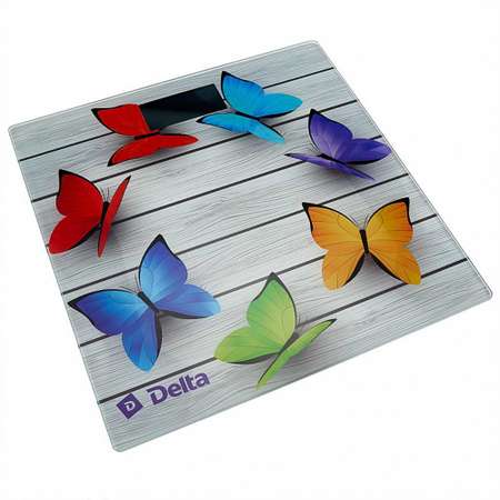 Весы напольные Delta D-9218 Радужные бабочки электронные 150 кг