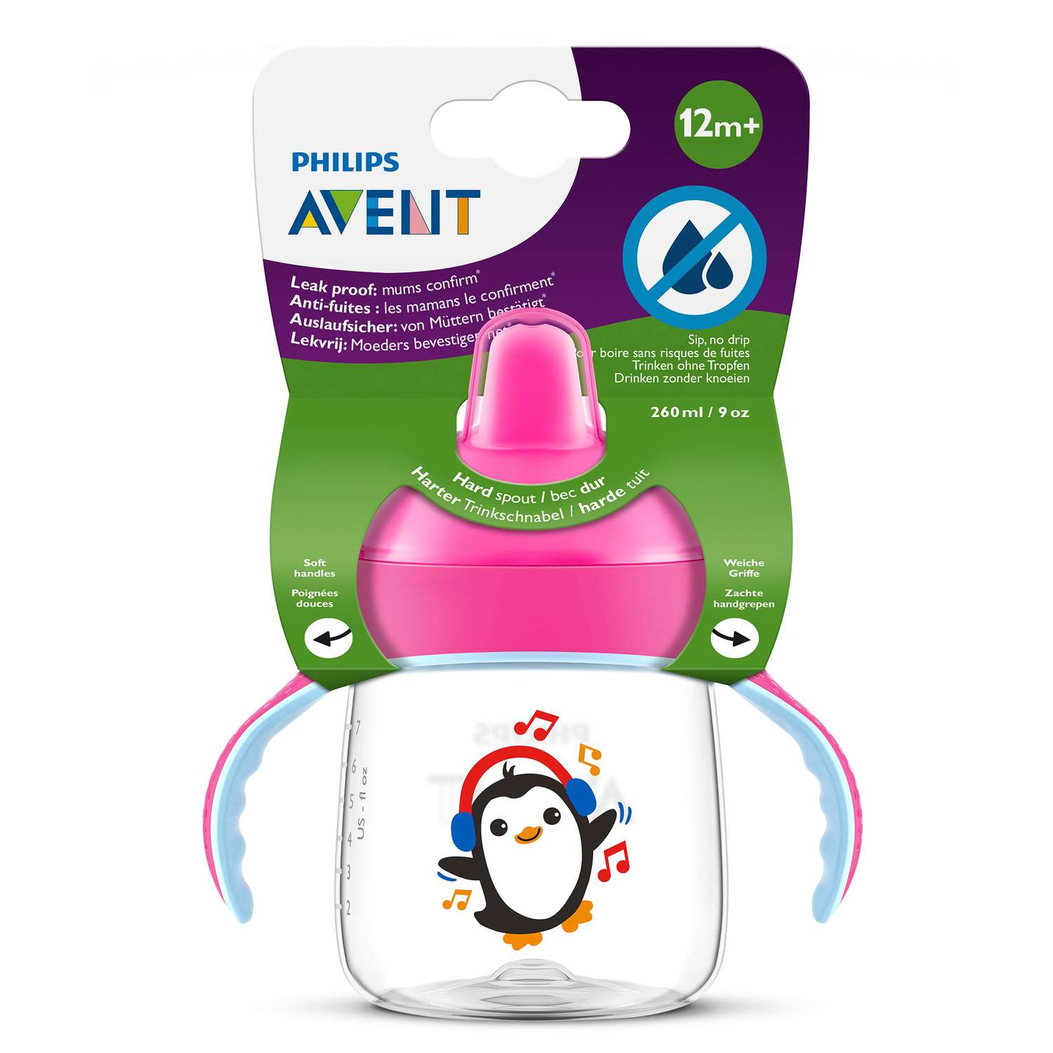 Чашка-поильник Philips Avent 260мл с 12месяцев Розовый SCF753/07 - фото 2