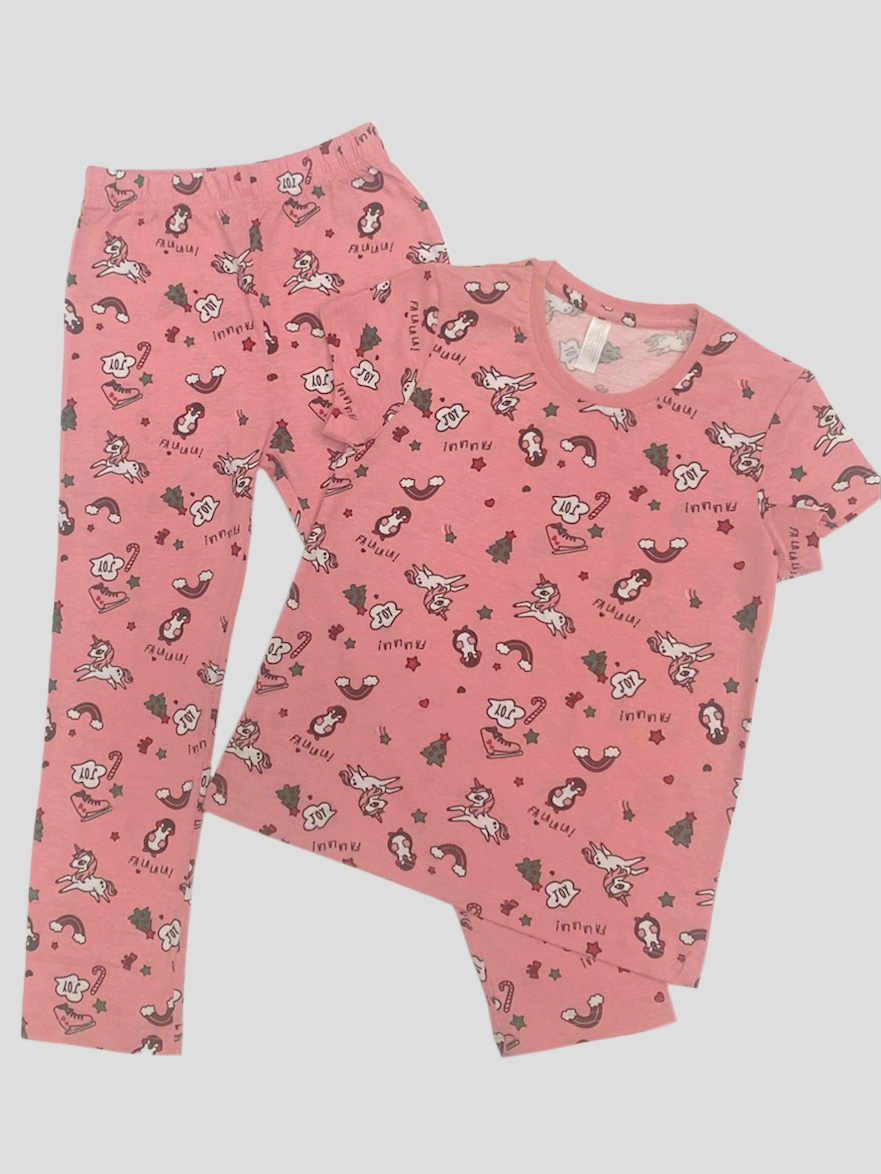 Пижама UZCOTTON UZ-Пиж-G-Basic-K/Единороги-розовый - фото 1