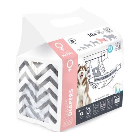 Подгузники для собак M-PETS XL 40-60см 10шт