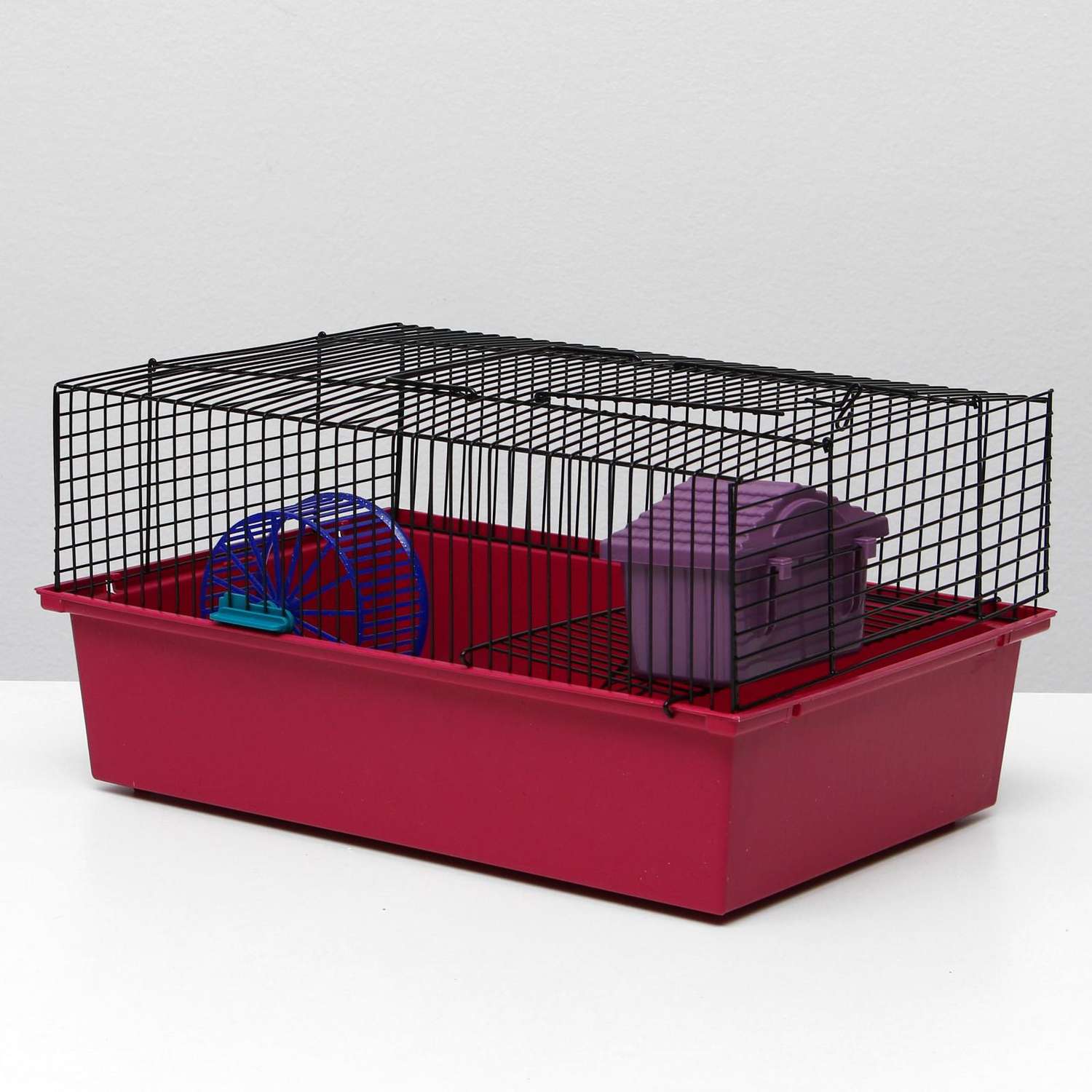 Клетка для грызунов Пижон с этажом укомплектованная 37х26х18 см рубиновая - фото 3