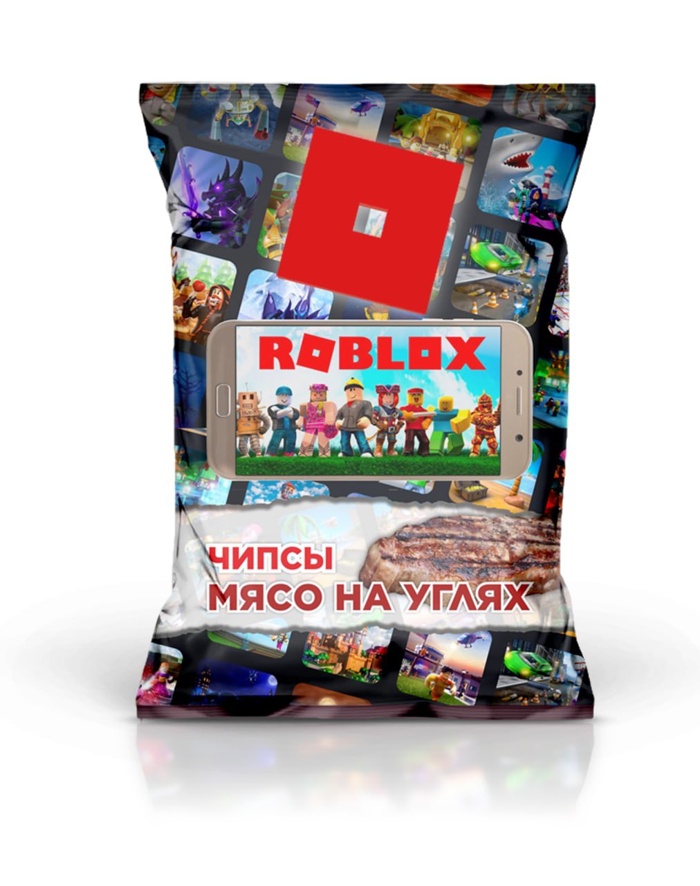 Чипсы ROBLOX из натурального картофеля со вкусом мяса на углях 75 г купить  по цене 62 ₽ в интернет-магазине Детский мир