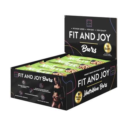 Ореховые Протеиновые батончики FIT AND JOY Арахис набор 16шт *40шт