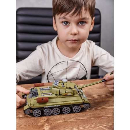 Конструктор BAZUMI военный советский танк Т-34 подарок для мальчика