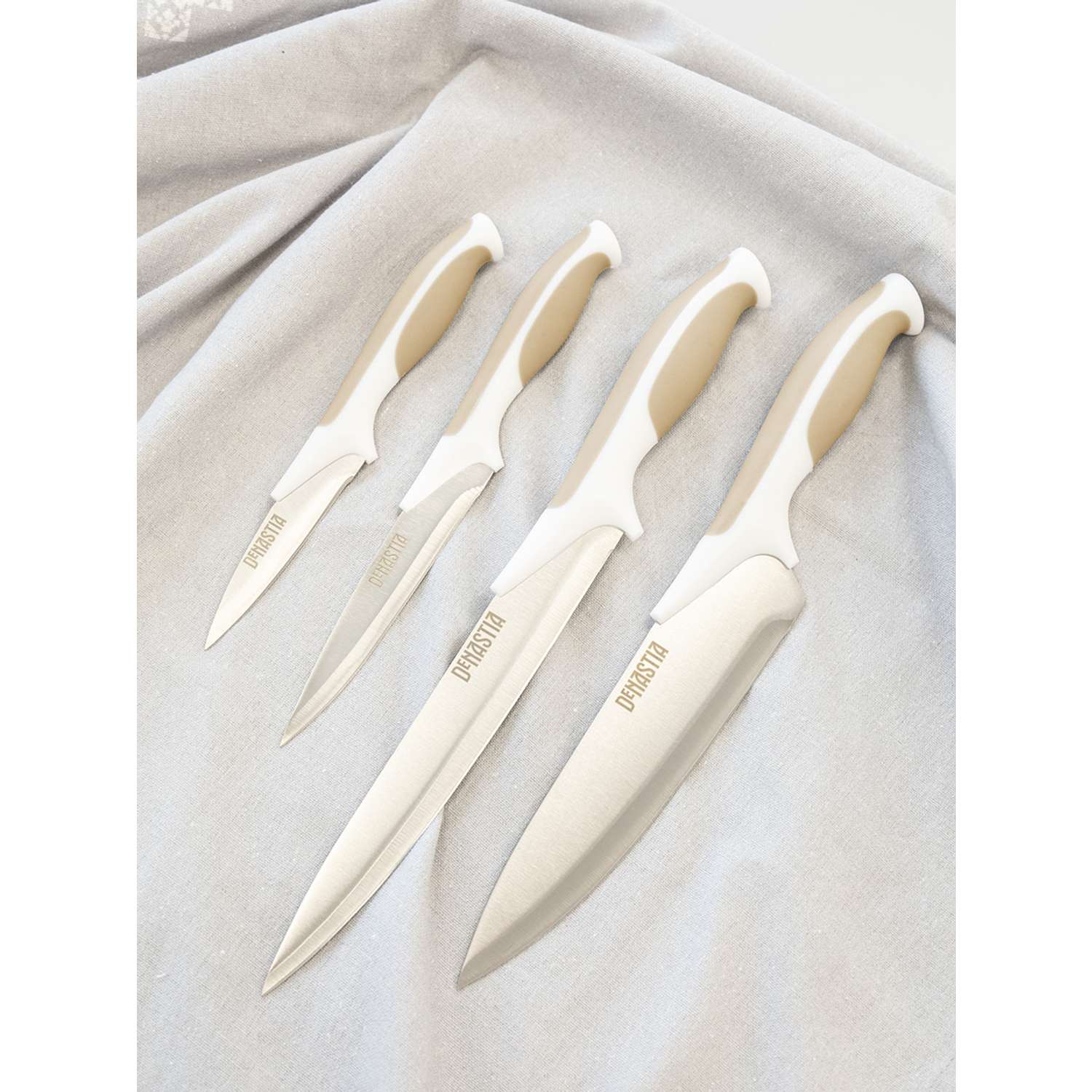 Нож кухонный DeNASTIA разделочный 32.5 см бежевый - фото 3