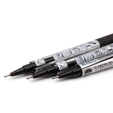 Перманентные маркеры-линеры CENTRUM двухсторонние 0.5 - 2 мм черные 6 шт