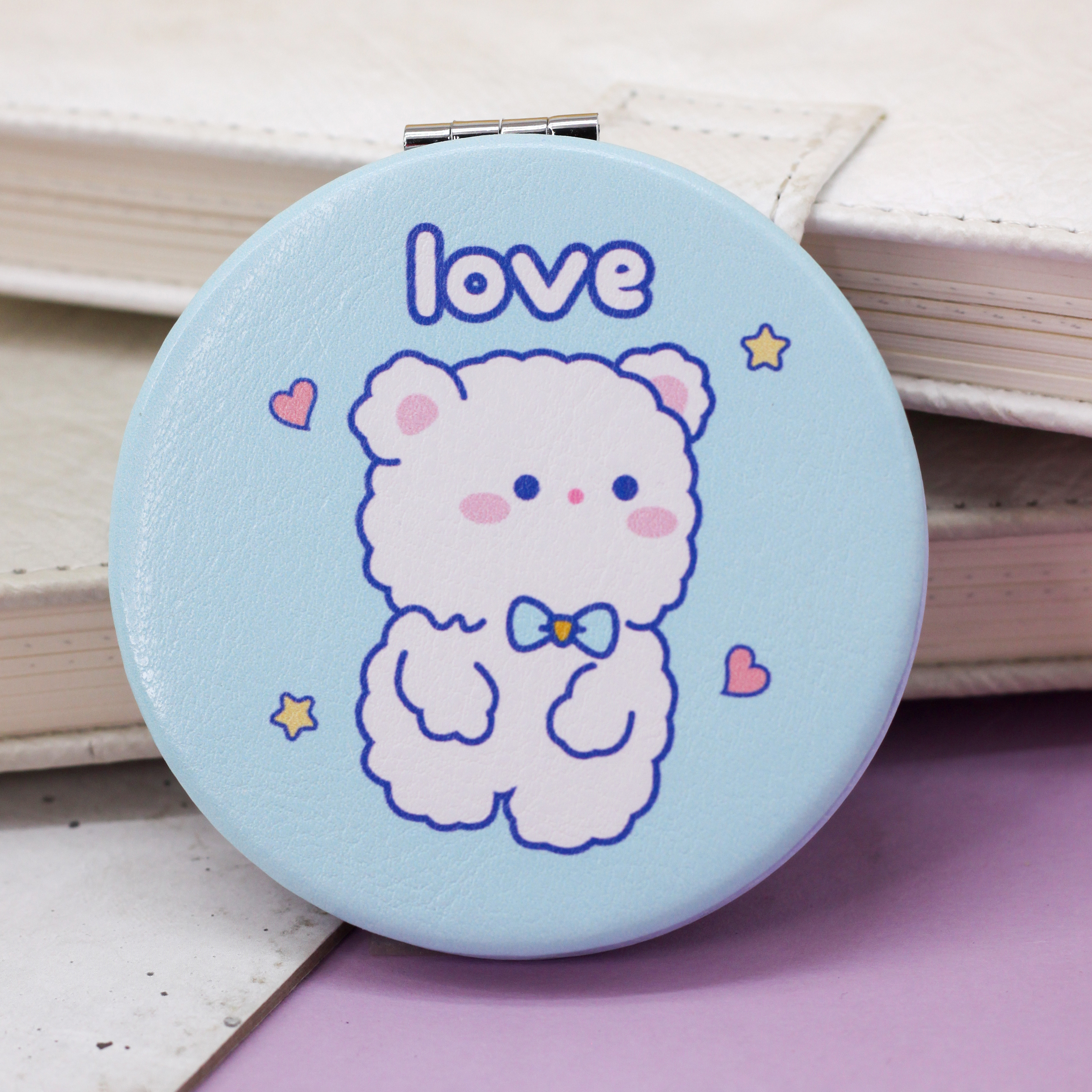 Зеркало карманное iLikeGift Cute love blue с увеличением - фото 1