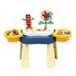 Детский игровой столик SHARKTOYS 2в1 с игровым полем для конструктора