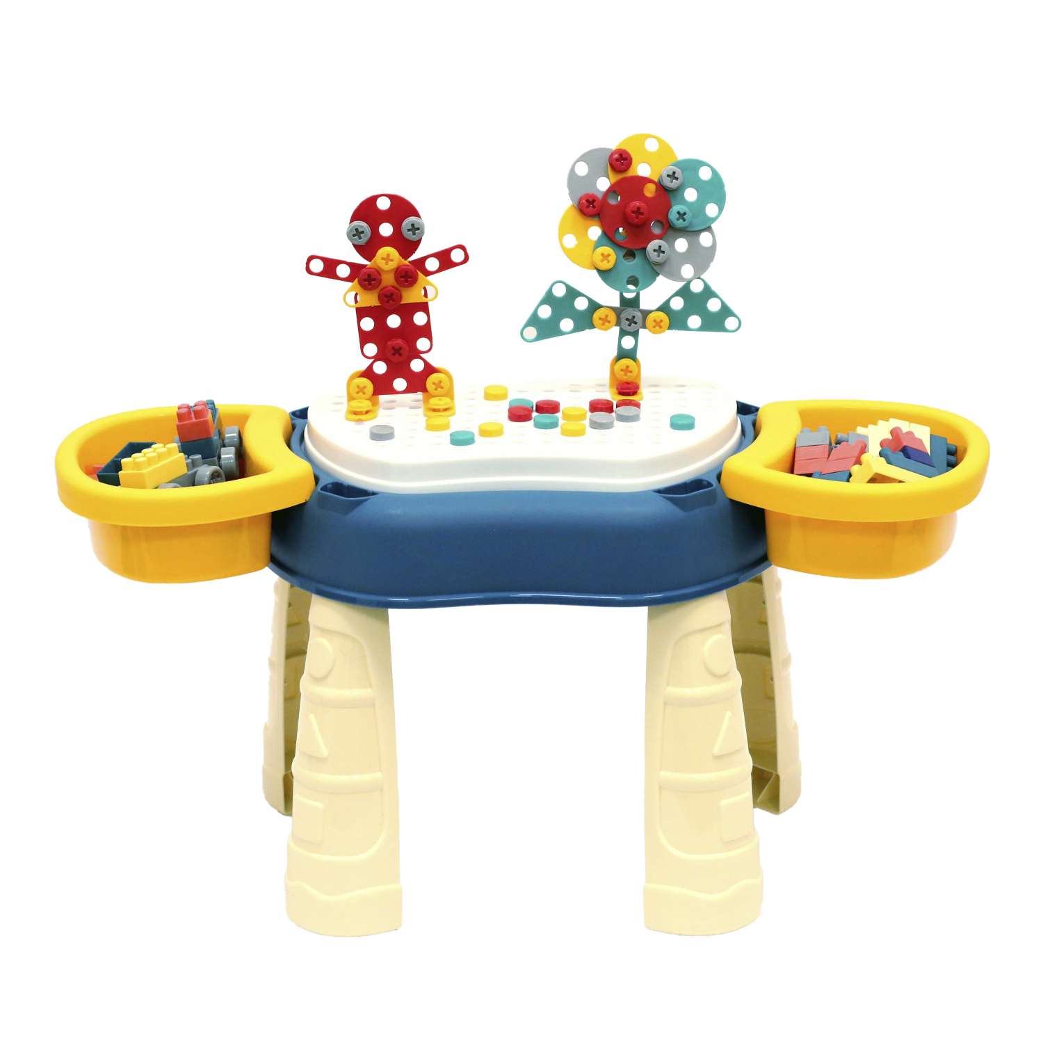 Детский игровой столик SHARKTOYS 2в1 с игровым полем для конструктора - фото 1