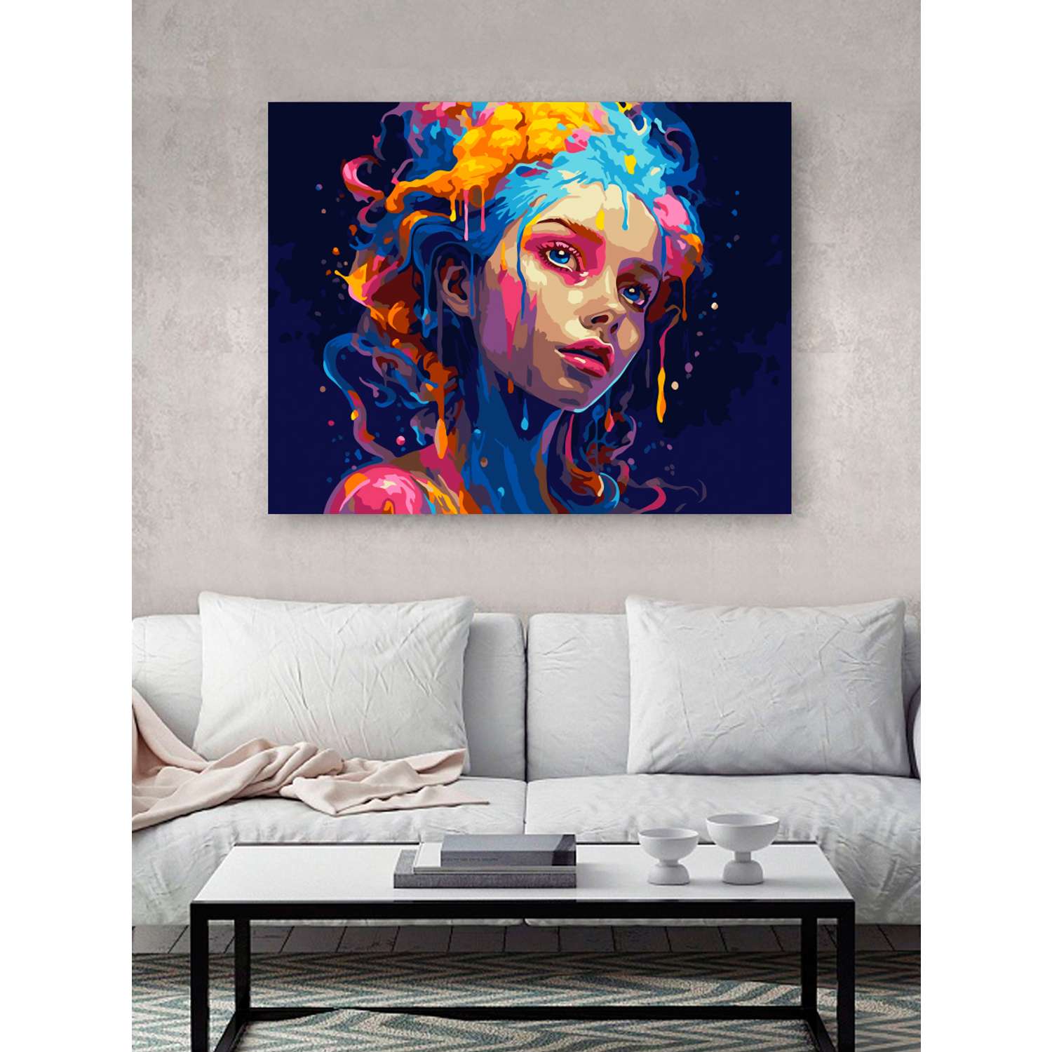Картина по номерам Hobby Paint Холст на подрамнике 40х50 см Цветная девушка - фото 3