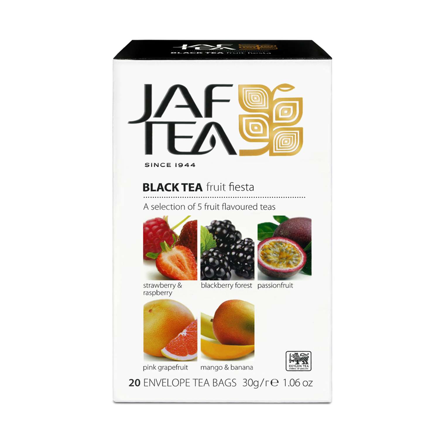 Чай чёрный JAF TEA Fruit Fiesta 20 пакетиков в конвертиках Ассорти 5 видов - фото 1
