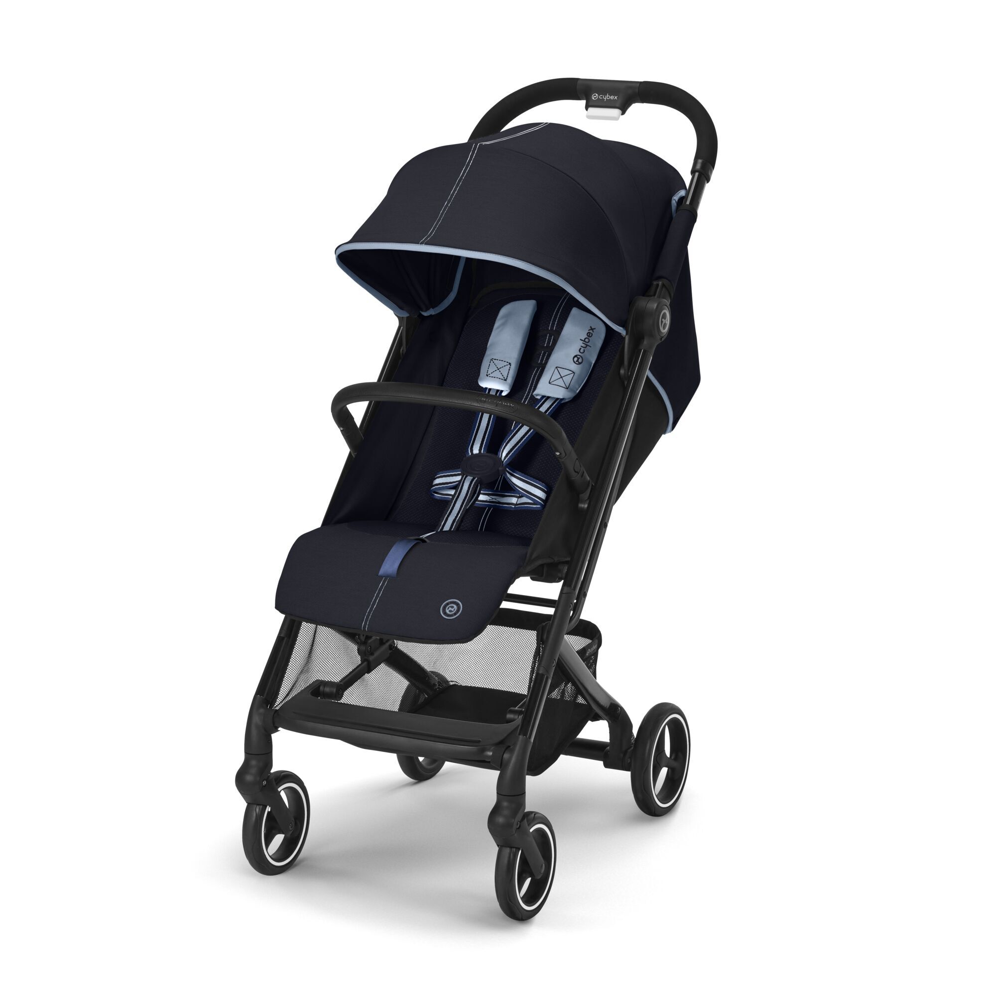 Коляская детская Cybex Beezy Ocean Blue с дождевиком и бампером - фото 1