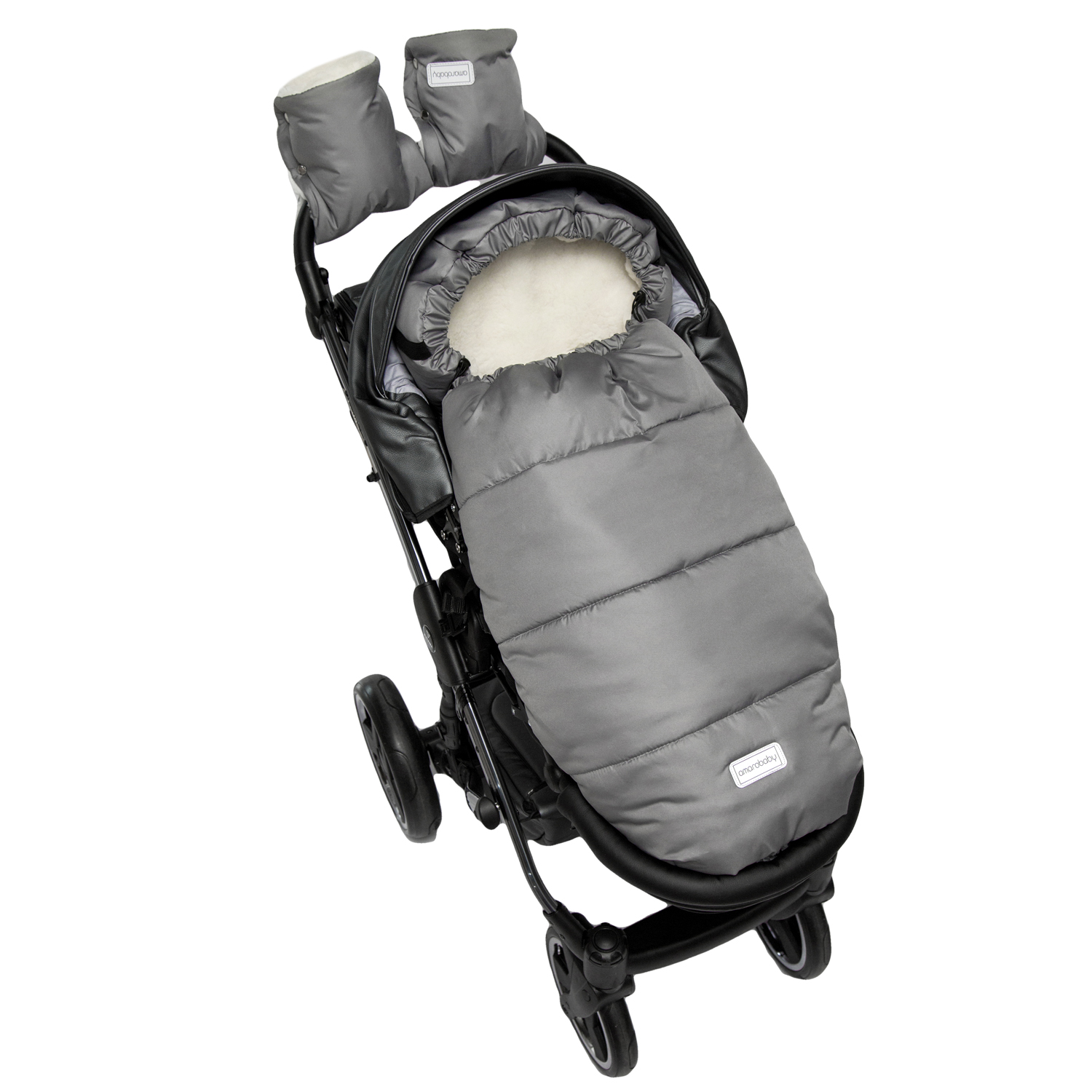 Муфты на ручку коляски AmaroBaby Snowy Travel Серый AMARO-6103-S0 - фото 2