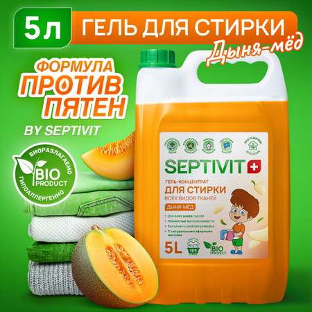 Гель для стирки SEPTIVIT Premium для всех видов тканей с ароматом Дыня мед 5л