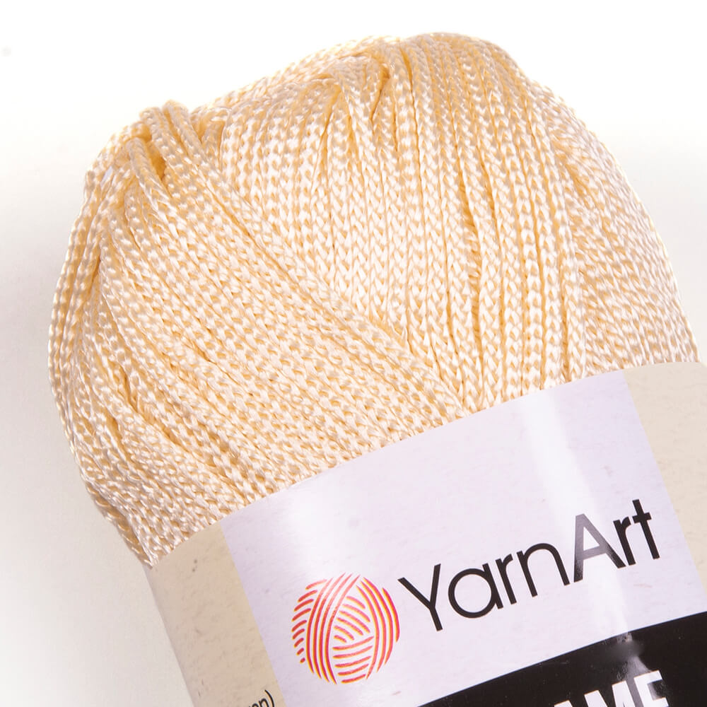 Пряжа YarnArt Macrame прочная в виде шнура полиэстер 90 г 130 м 165 кремовый 6 мотков - фото 7