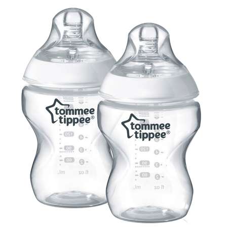 Бутылочки Tommee tippee с антиколиковым клапаном медленный поток 2 шт 260 мл