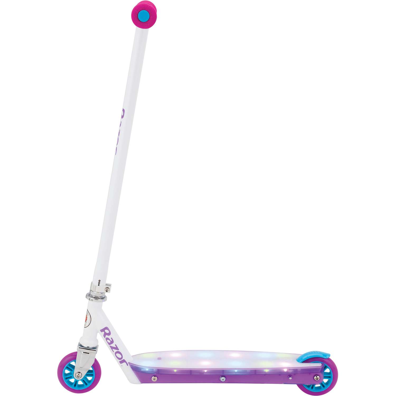 Самокат двухколёсный детский RAZOR Party Pop фиолетовый для девочек - светящаяся платформа и фиксированный руль - фото 7