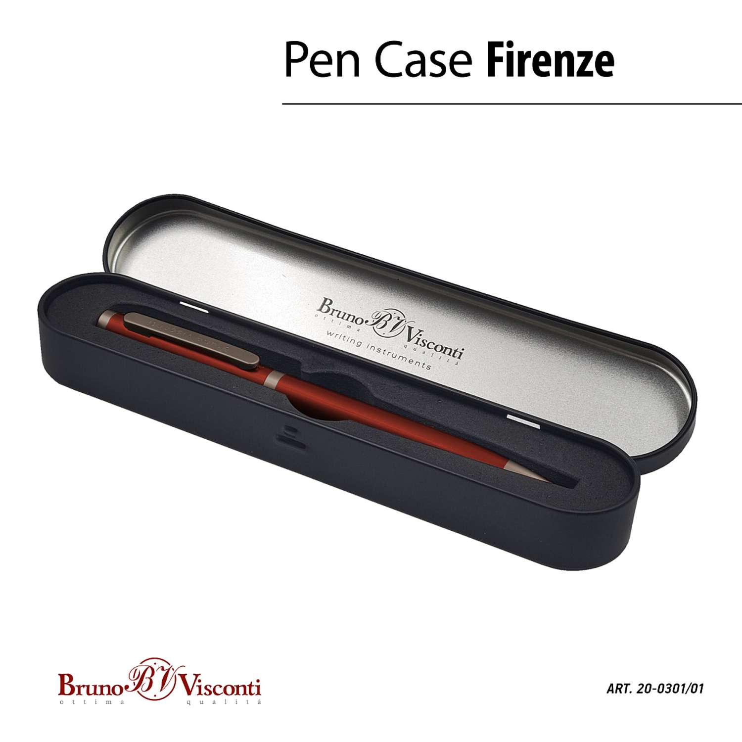 Ручка шариковая Bruno Visconti автоматическая Firenze цвет корпуса красный 1 мм синяя - фото 2