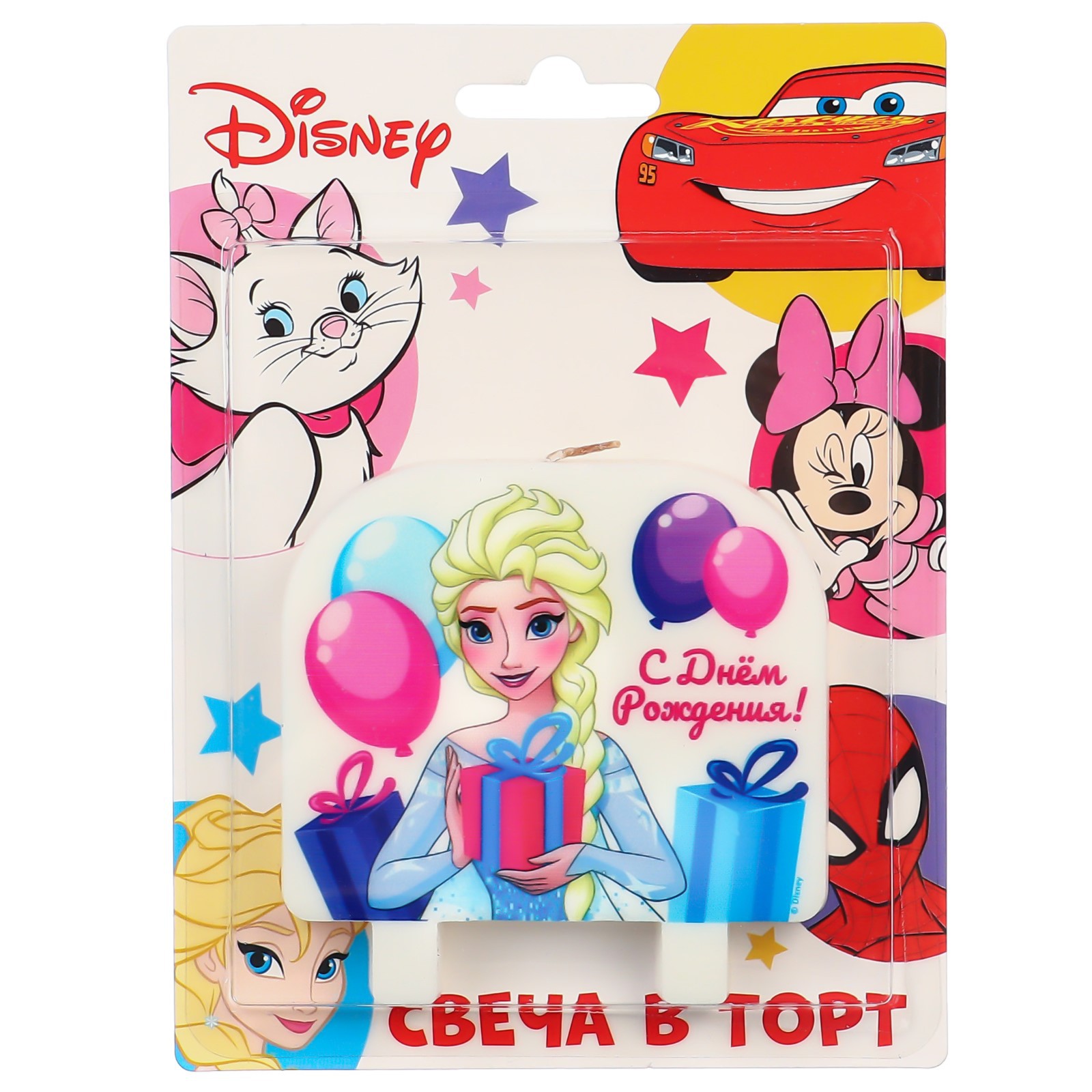 Свеча Disney в торт «С Днем Рождения!» Холодное сердце 8х8 см - фото 3