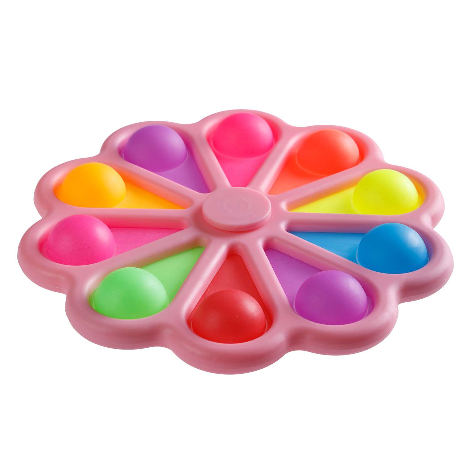 Игрушка-антистресс BABY STYLE сенсорная залипательные пузырьки Цветок спиннер мультиколор розовый - фото 1