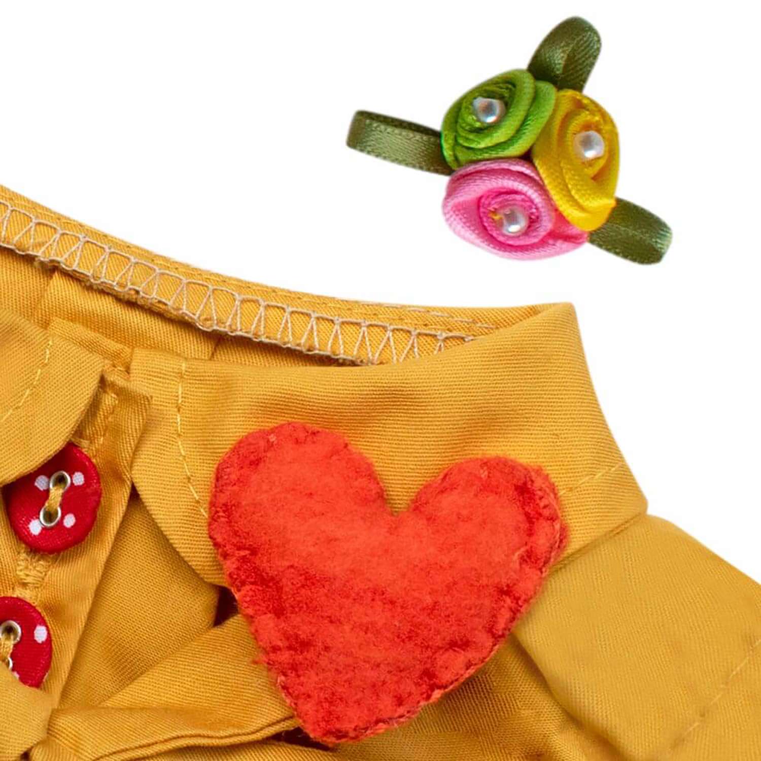 Одежда для кукол BUDI BASA Оранжевый плащ с сердечком из флиса для Ли-Ли BABY 20 см OLB-048 OLB-048 - фото 3
