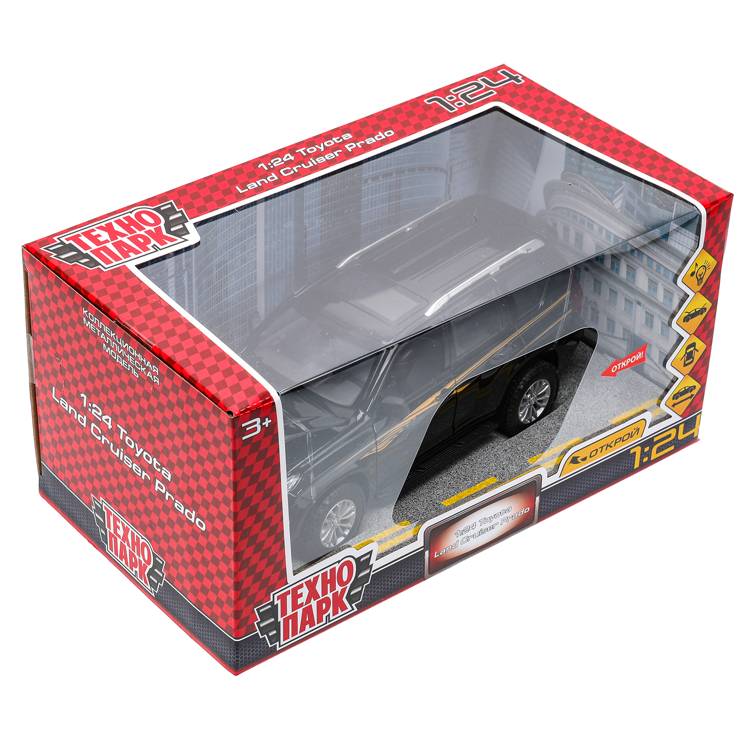 Автомобиль Технопарк Toyota 1:24 черный 380119 - фото 2